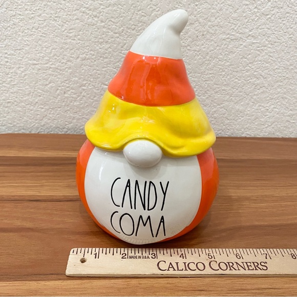 RAE DUNN Candy Coma Candy Corn Gnome Ceramic Halloween Figurine Fall Decor - Picture 9 of 12